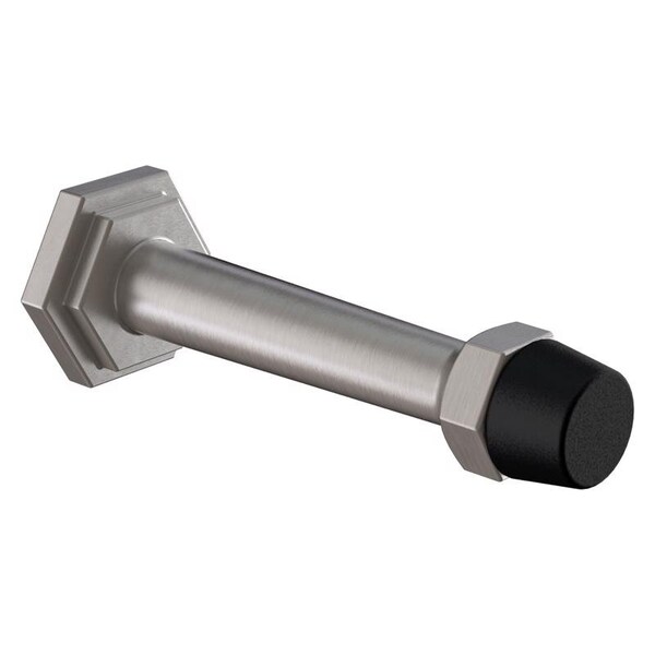 National Hardware National Hardware Powell 5/8 in. W X 3-19/32 in. L Zinc Satin Nickel Silver Door Stop Mounts to door N830-531 - main